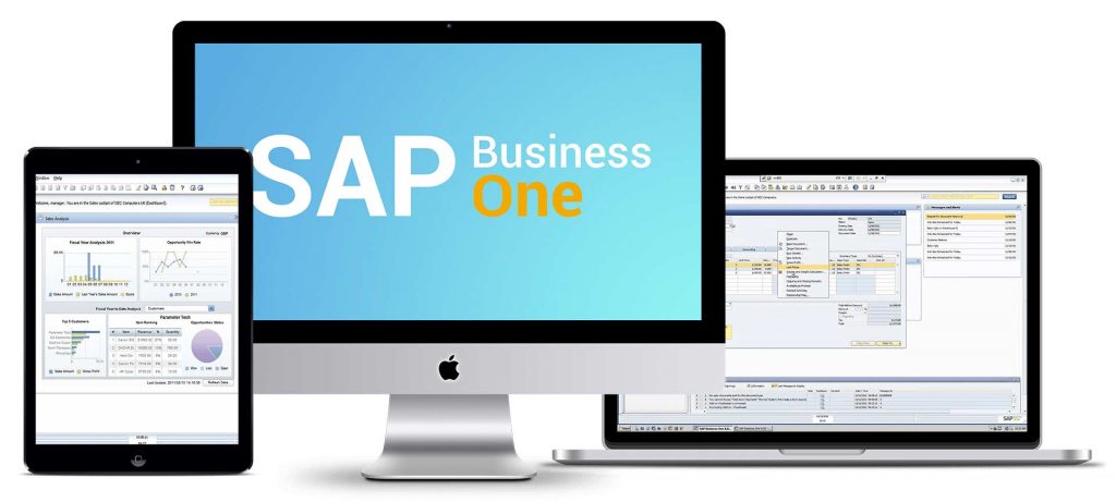 Computador com o ERP SAP Business One